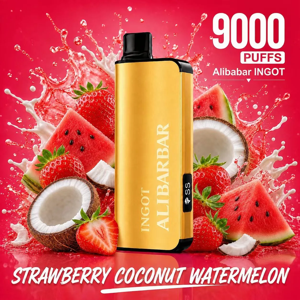 ALIBARBAR INGOT 9000 PUFFS – Strawberry Coconut Watermelon